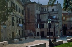 Porta Testa and Milite Ignoto squares in Finalborgo, Finale Ligure, Savona